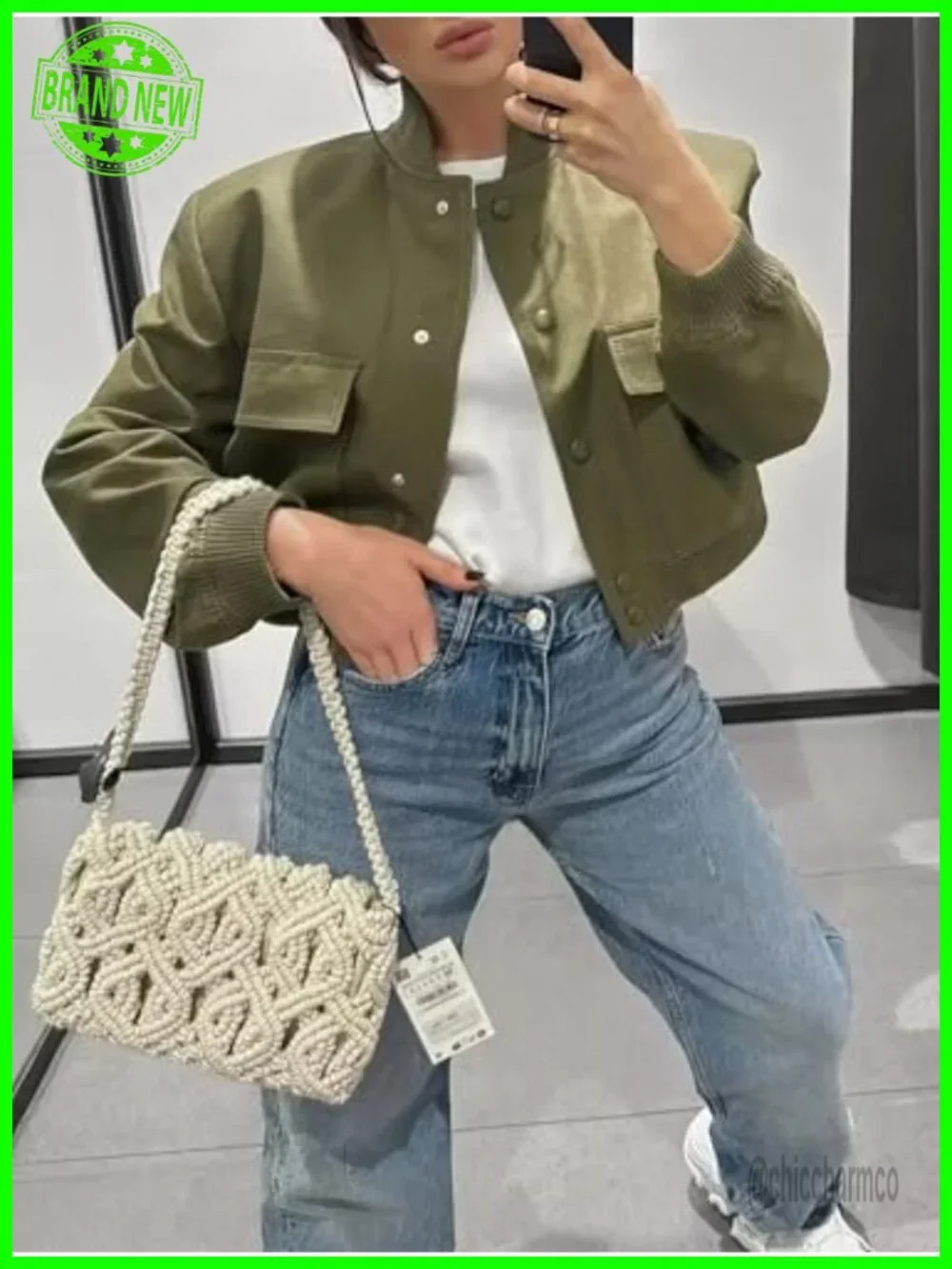 Women's Button Down Varsity Bomber Jacket Lightweight